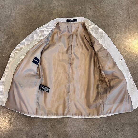 Nautica Taupe tan beige pin stripe sports coat blazer boys 7 formal suit jacket - Picture 4 of 5